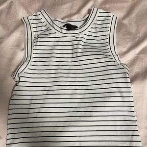 striped cropped tank top